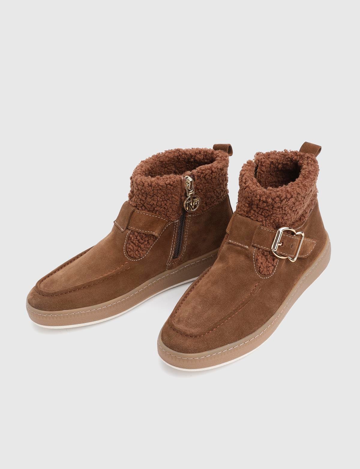 Bliz Saddle Brown Suede Leather Women's Boot