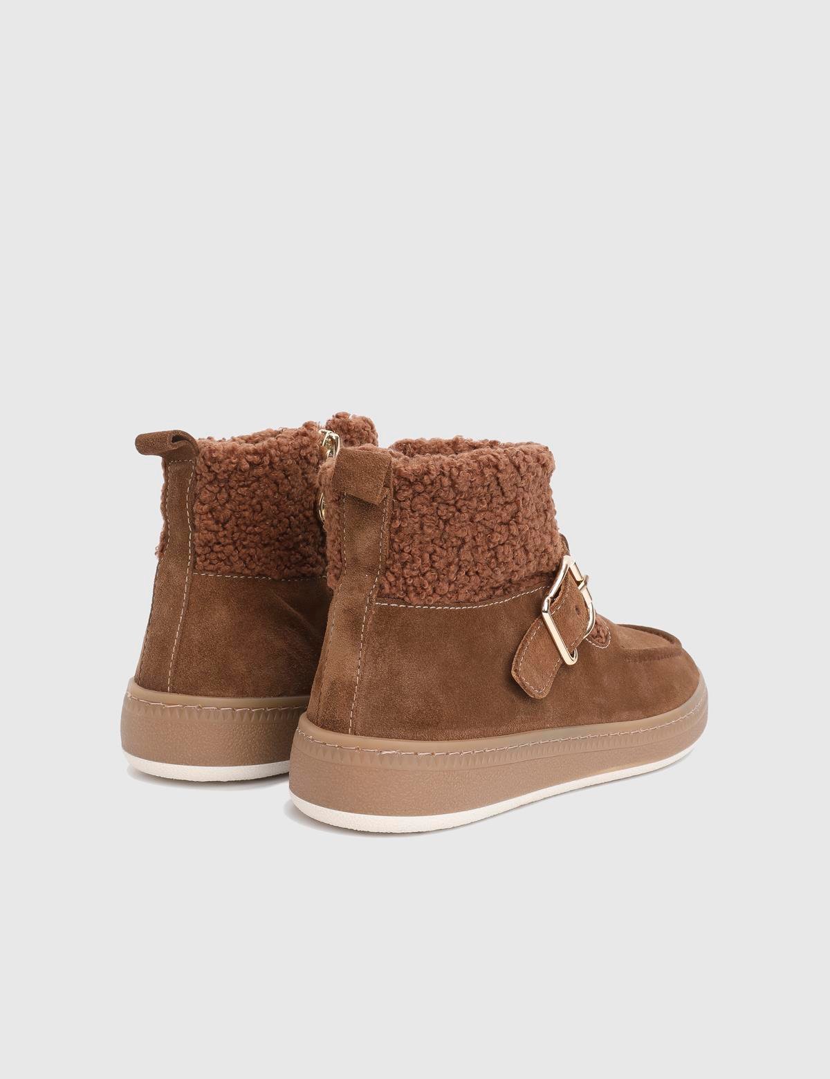 Bliz Saddle Brown Suede Leather Women's Boot