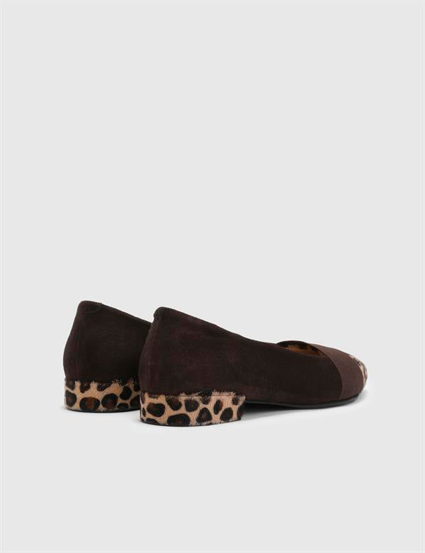 Bloem Brown Suede Leather Women's Ballerina
