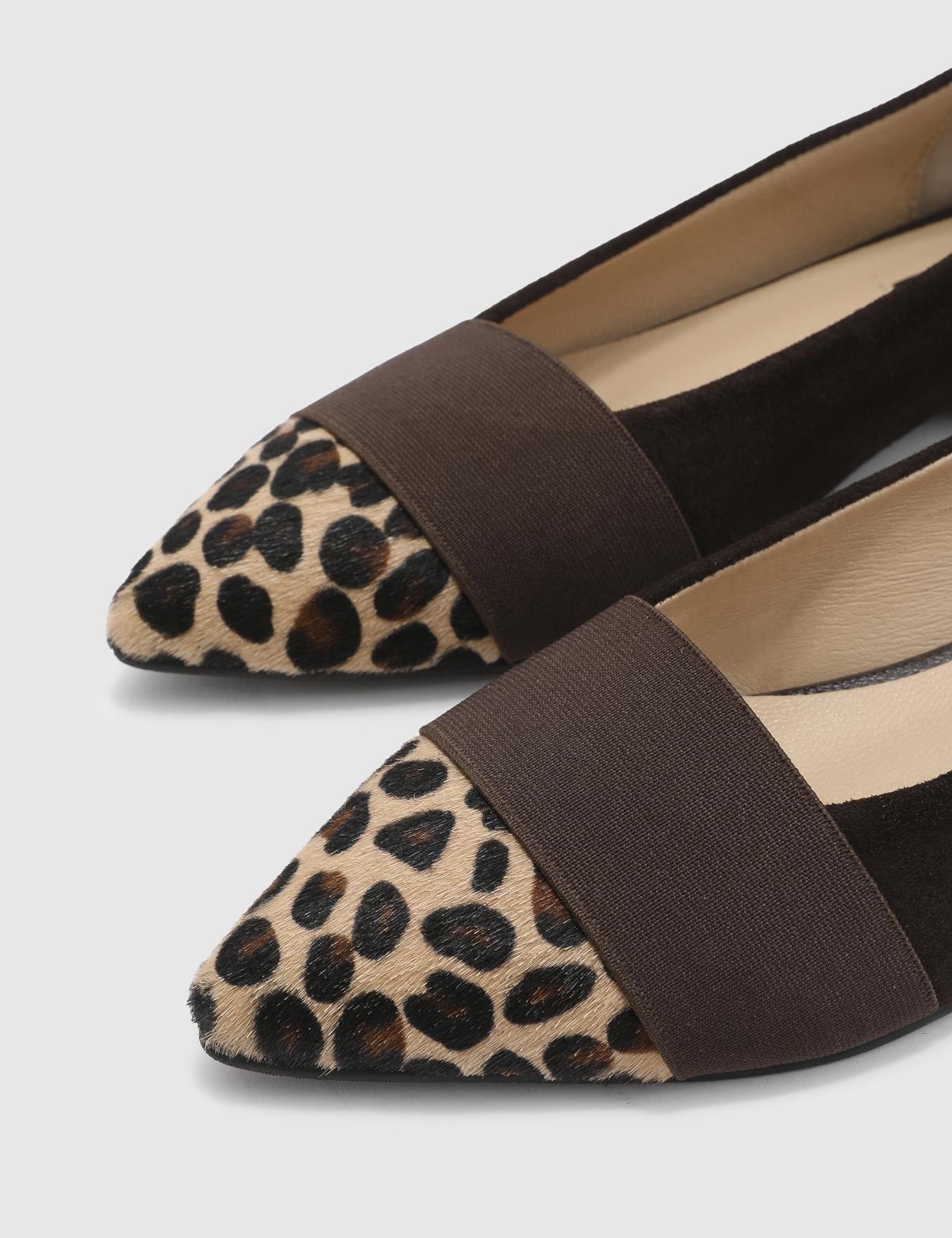 Bloem Brown Suede Leather Women's Ballerina