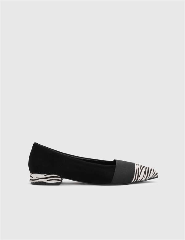 Bloem Black Suede Leather Women's Ballerina