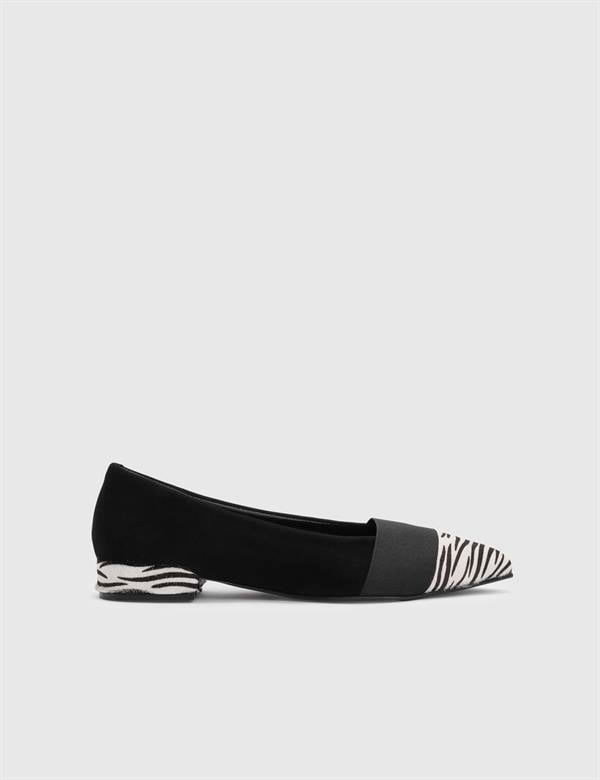 Bloem Black Suede Leather Women's Ballerina
