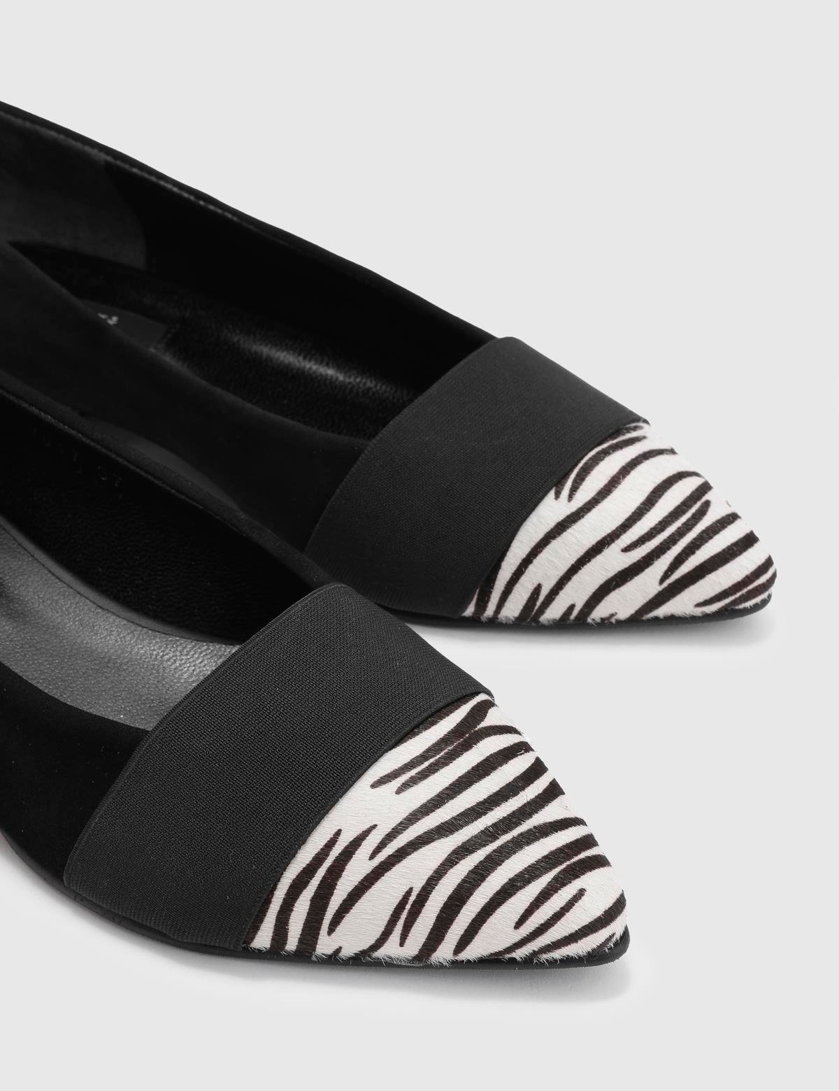 Bloem Black Suede Leather Women's Ballerina