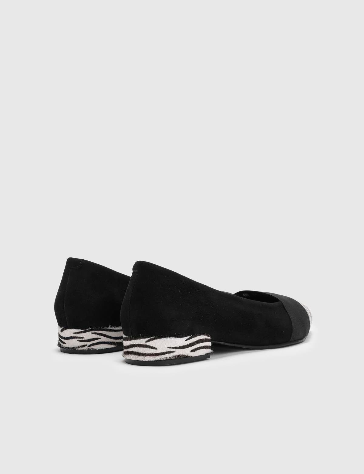 Bloem Black Suede Leather Women's Ballerina
