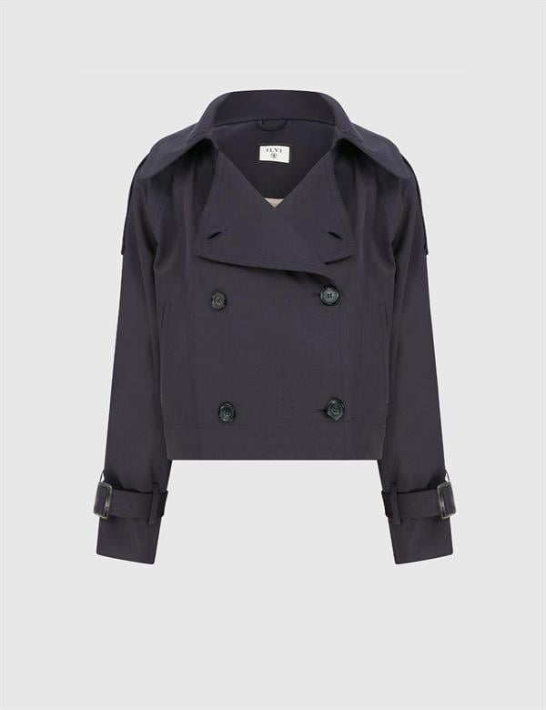 Bolton Navy Blue Women's Trench Coat