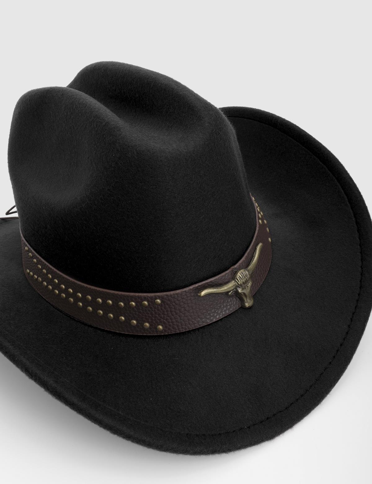 Boris Black Unisex Cashmere Cowboy Hat