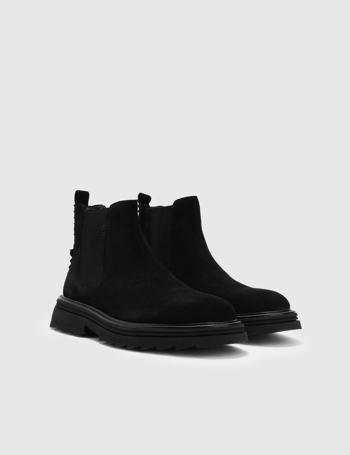 Born Black Suede Leather Men's Boot