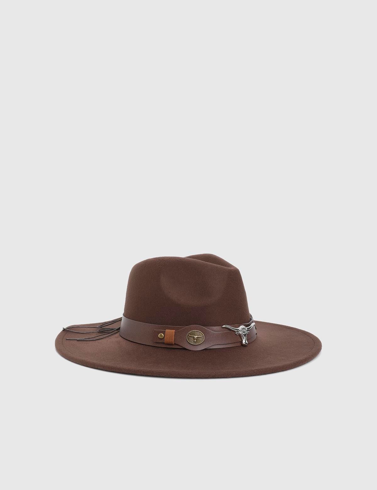 Bratok Brown Unisex Cashmere Cowboy Hat