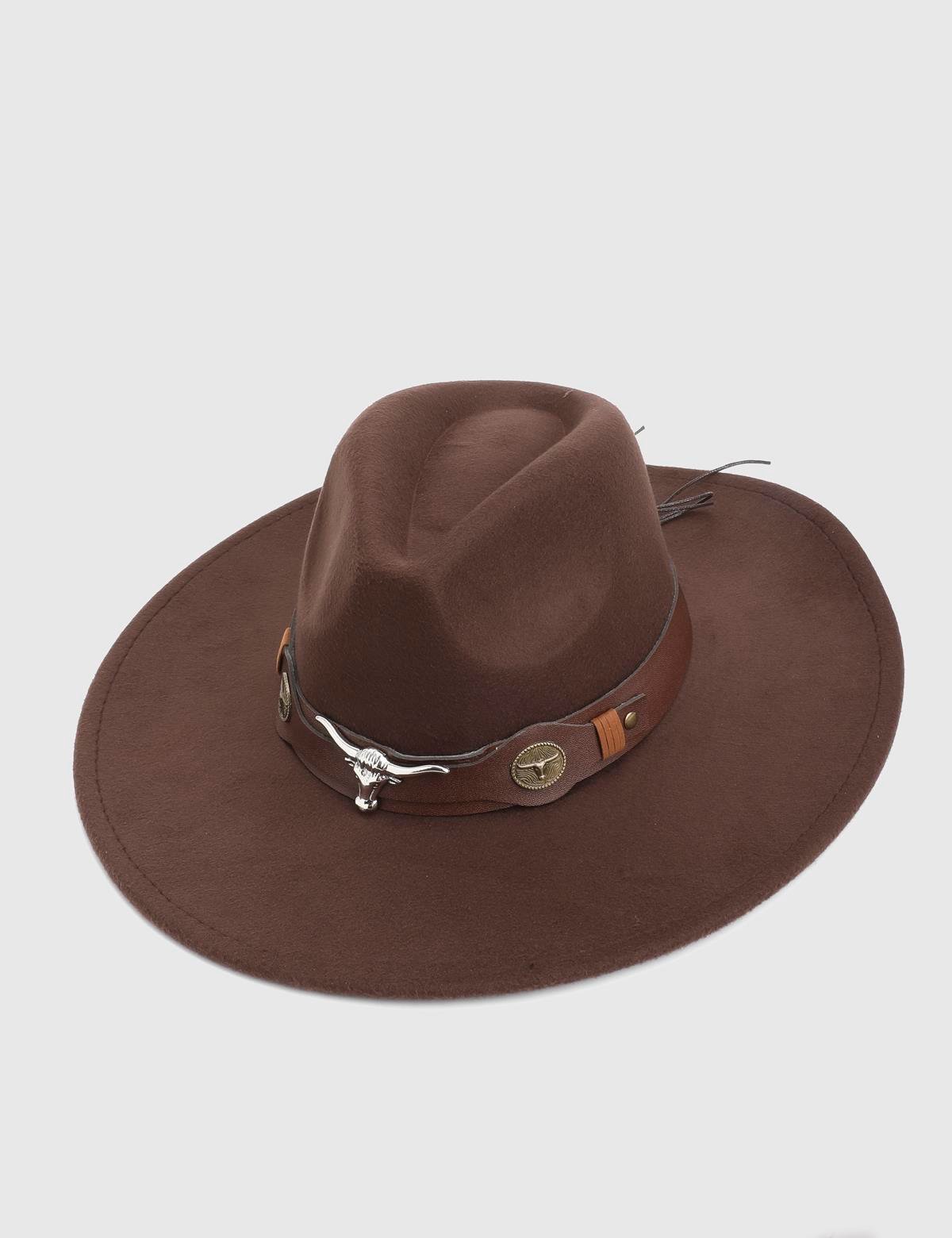 Bratok Brown Unisex Cashmere Cowboy Hat