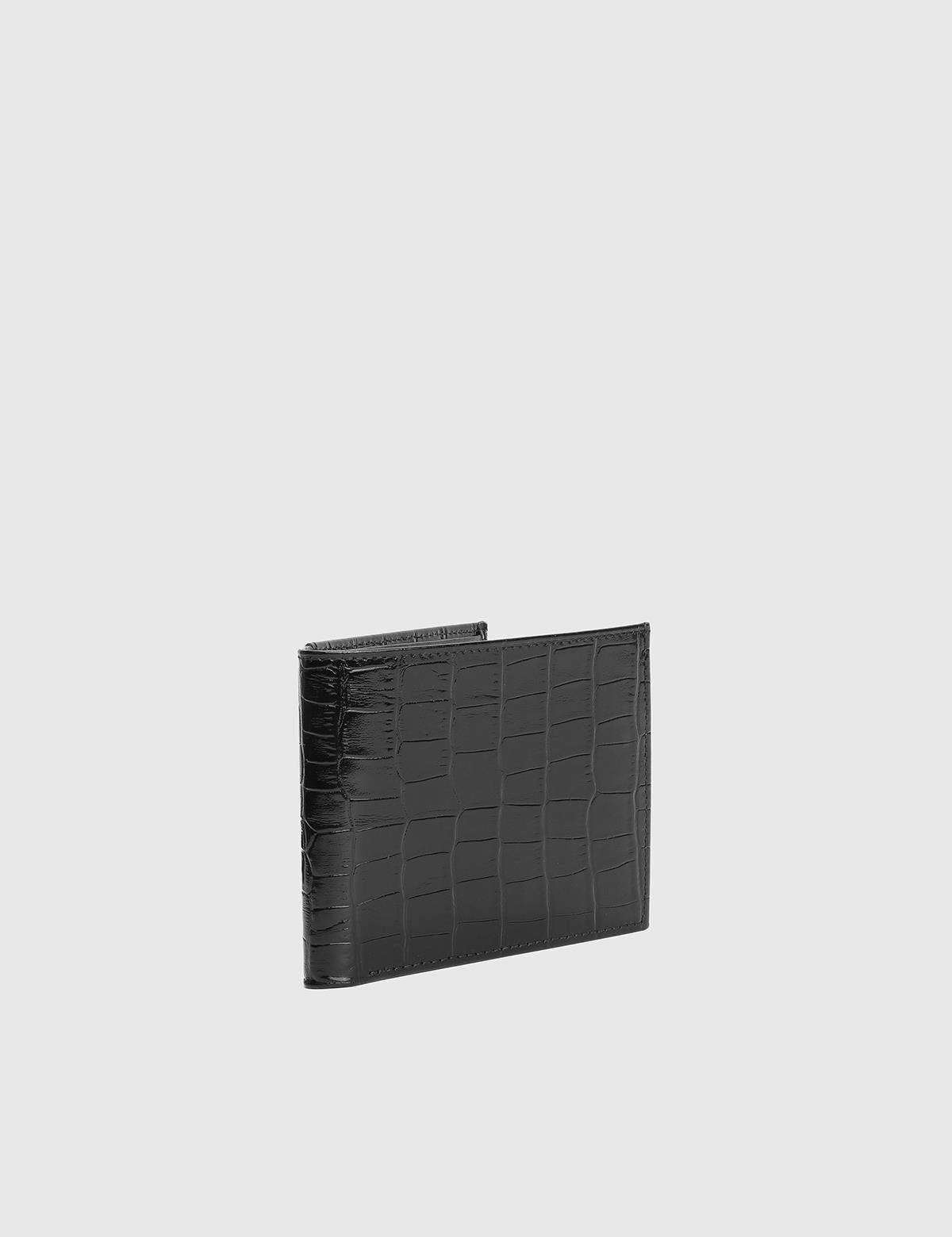 Breda Black Printed Leather Men's Wallet