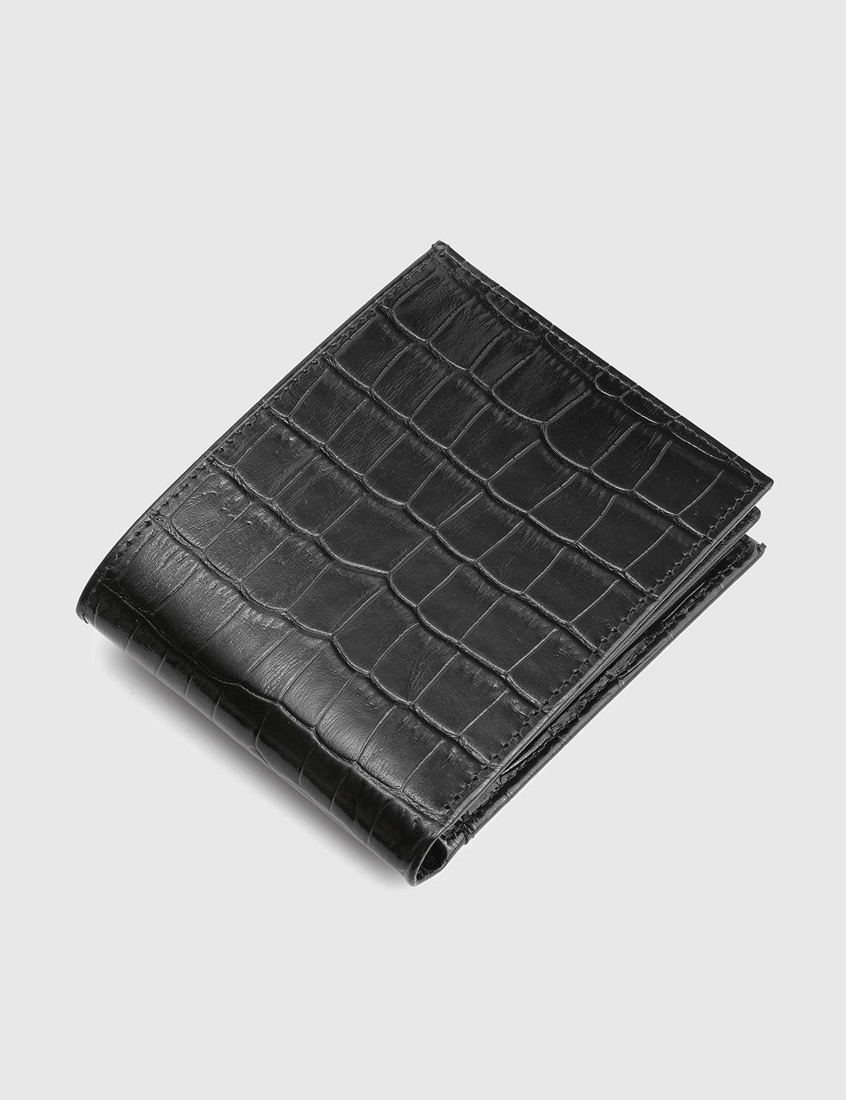 Breda Black Printed Leather Men's Wallet