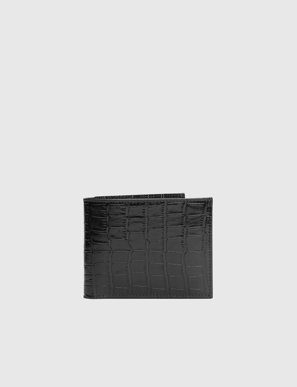 Breda Black Printed Leather Men's Wallet
