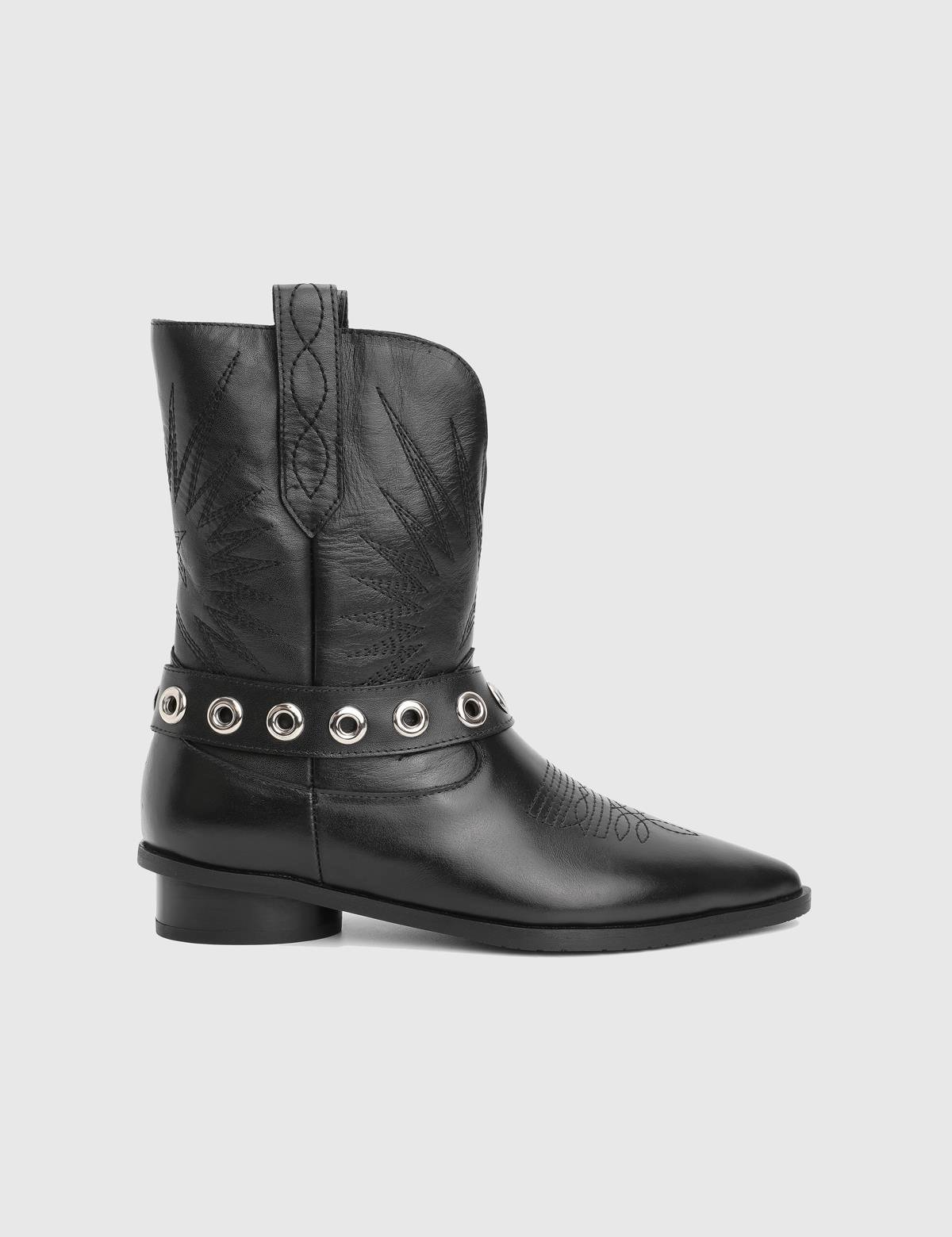 Britni Black Leather Women's Boot