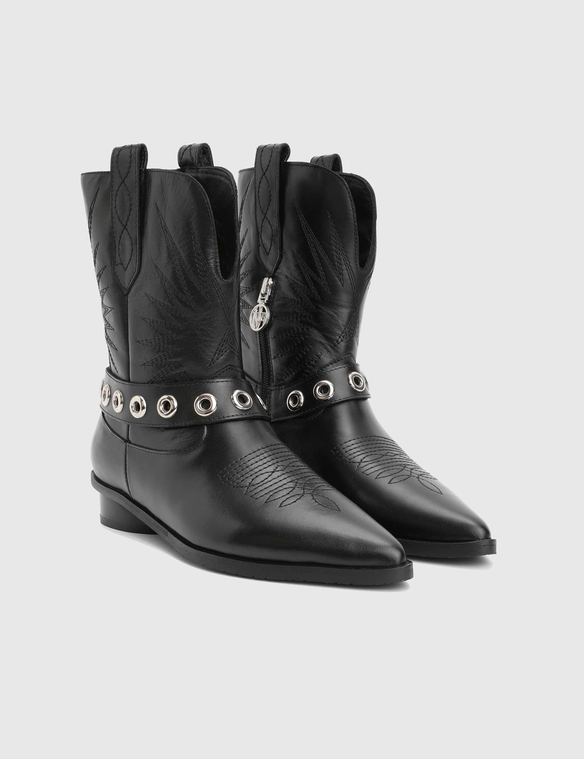 Britni Black Leather Women's Boot