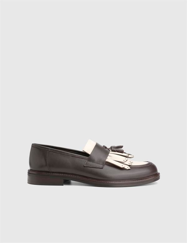 Broume Brown Leather Men's Loafer