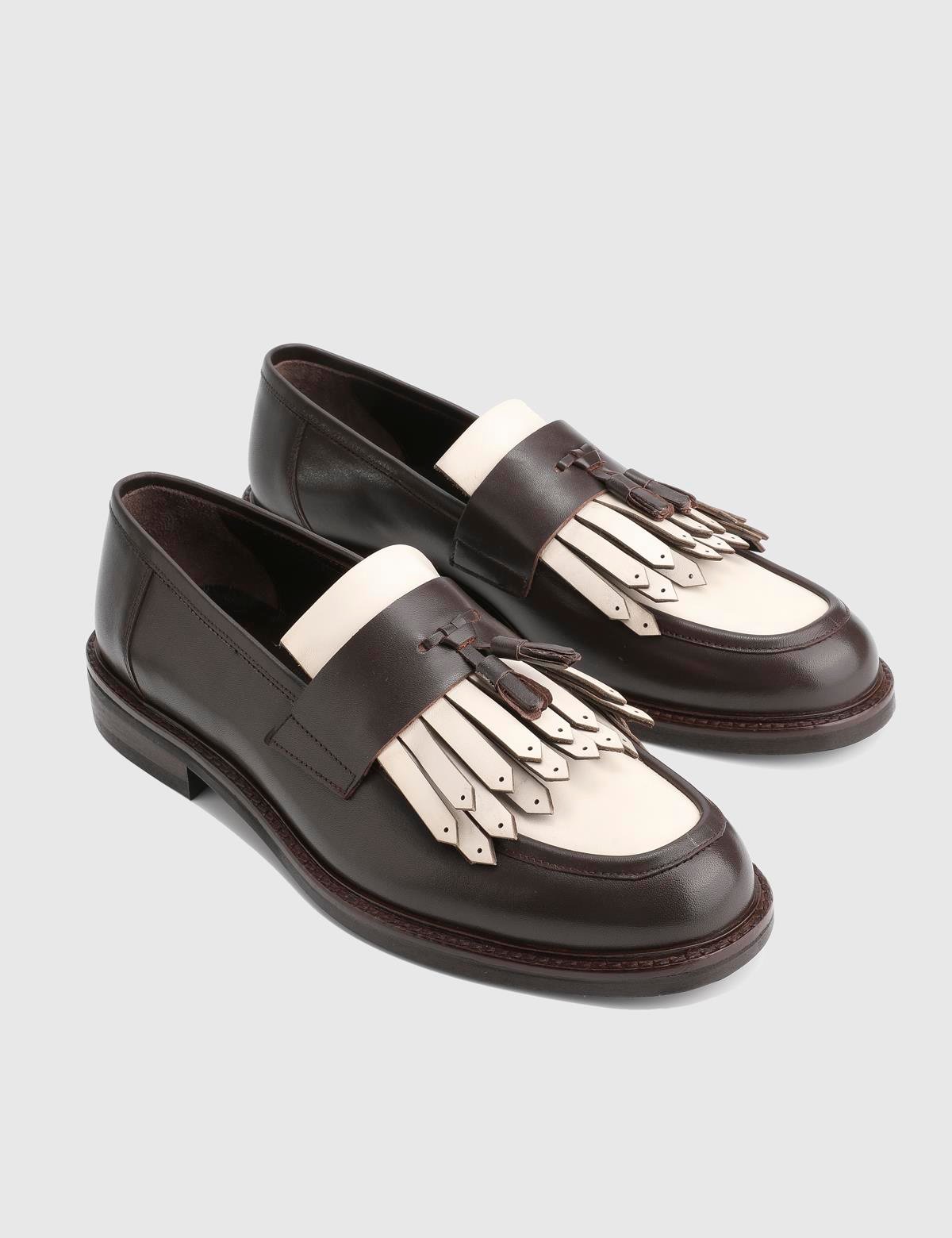 Broume Brown Leather Men's Loafer