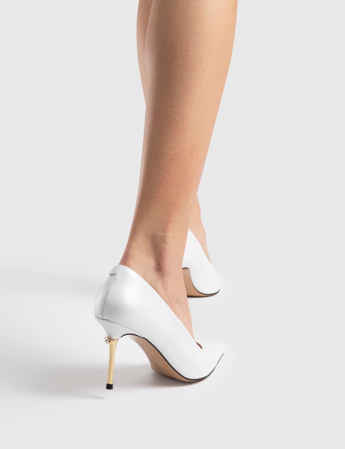 Büge White Leather Women's Pump