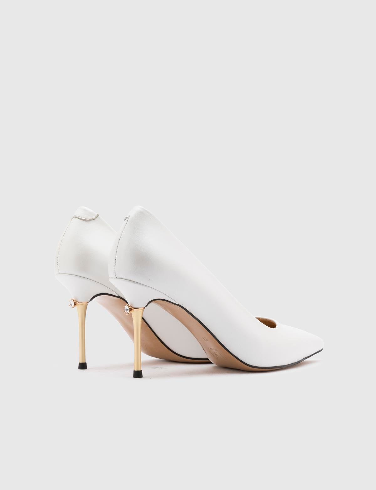 Büge White Leather Women's Pump