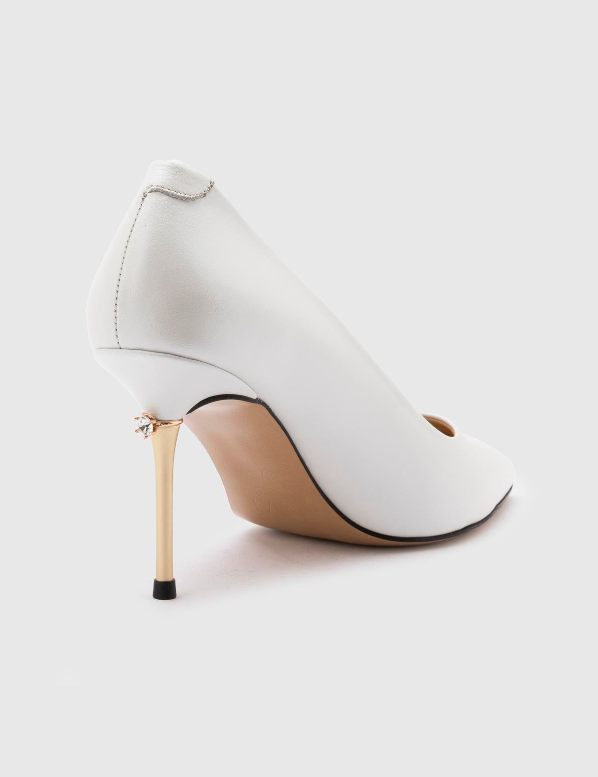 Büge White Leather Women's Pump