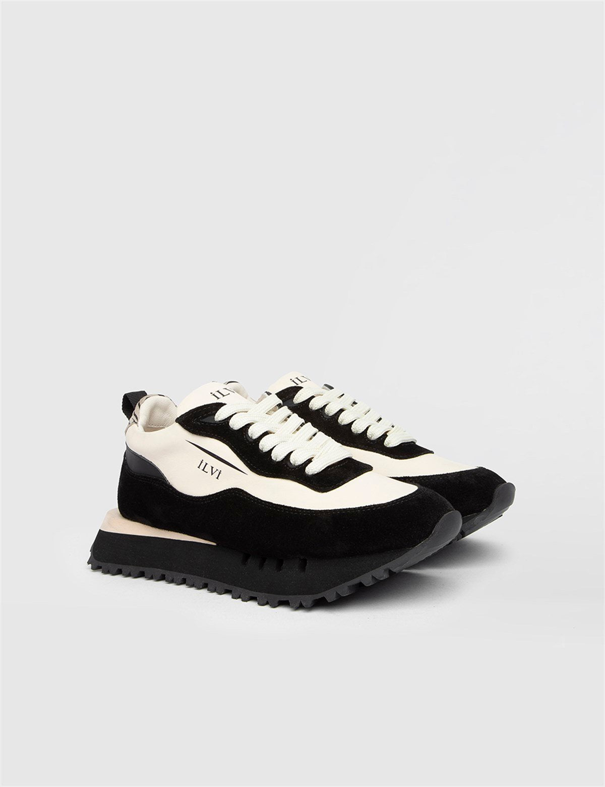 Bugs Black Suede-Beige Leather Women's Sneaker