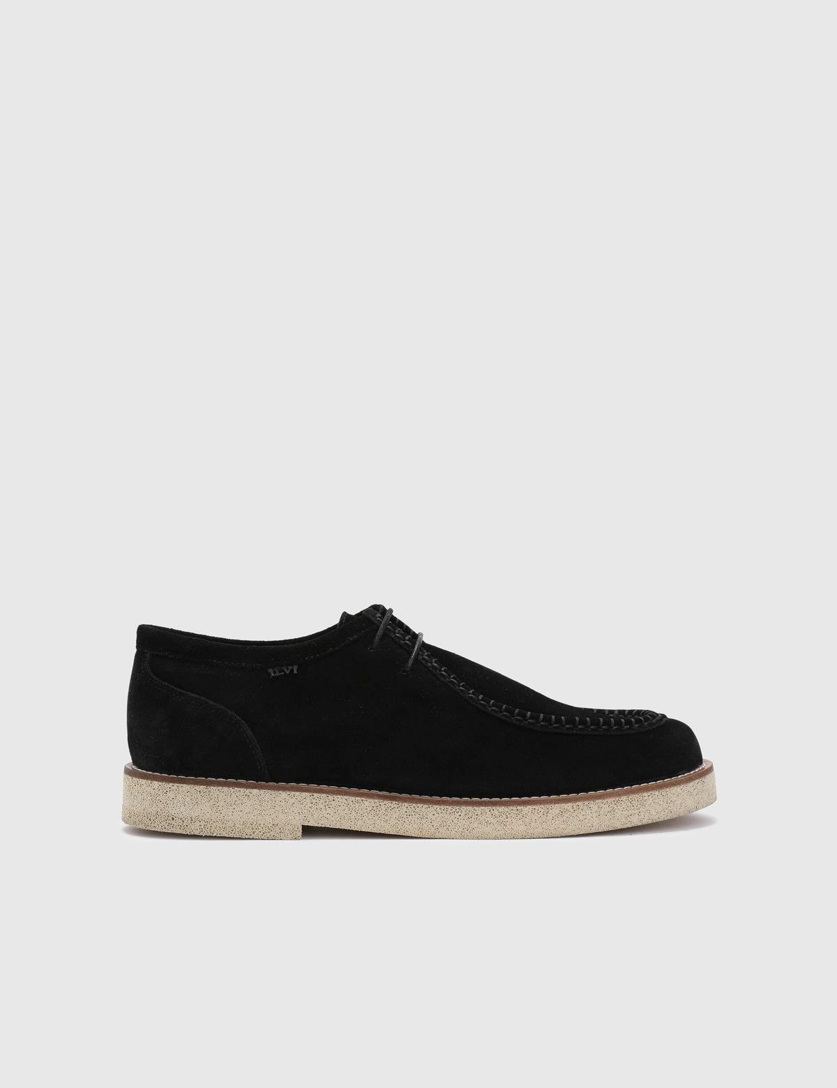 Buxton Black Suede Leather Men's Oxford