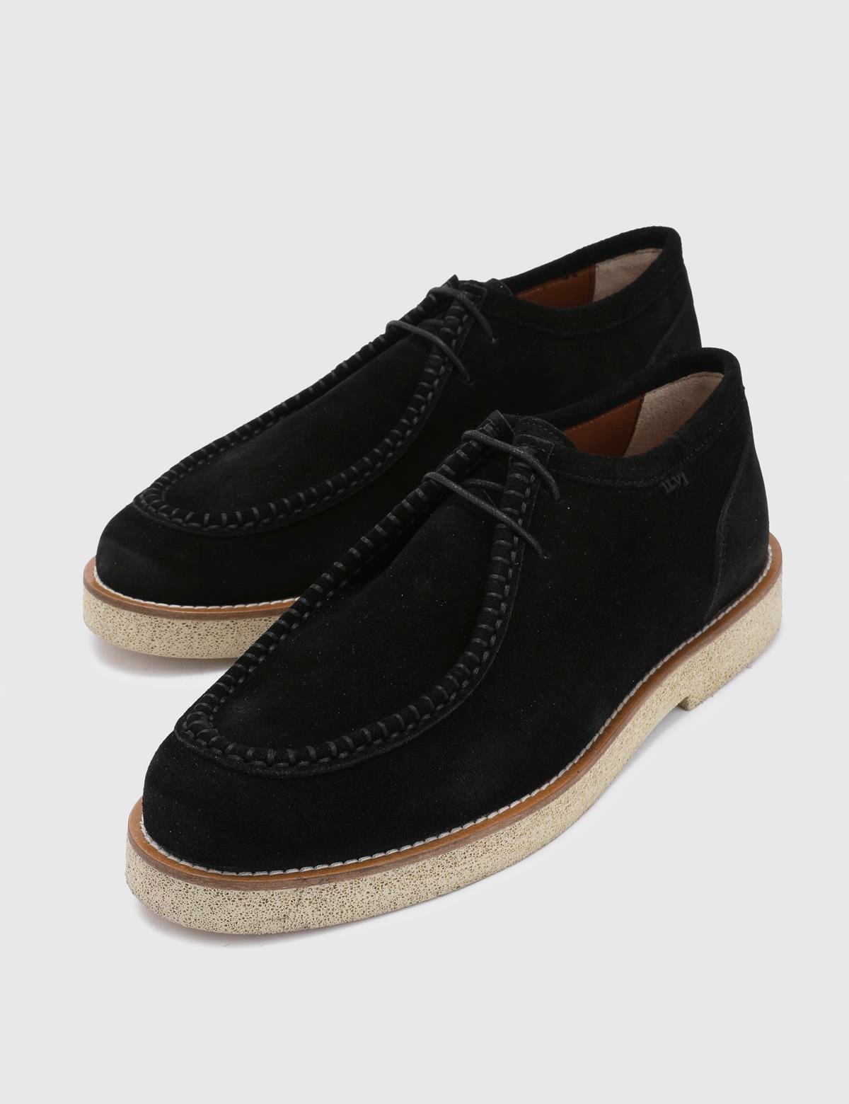 Buxton Black Suede Leather Men's Oxford