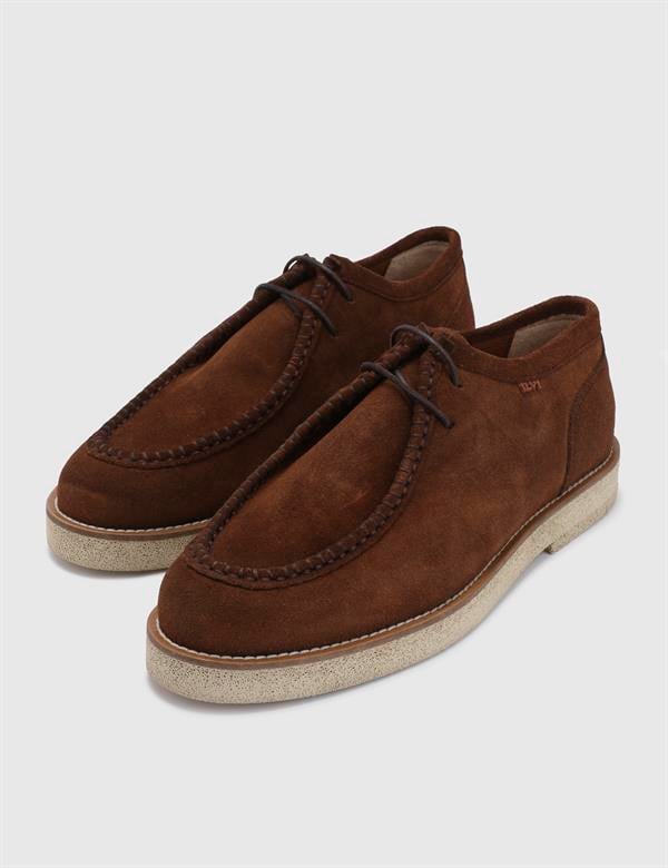Buxton Saddle Brown Suede Leather Men's Oxford