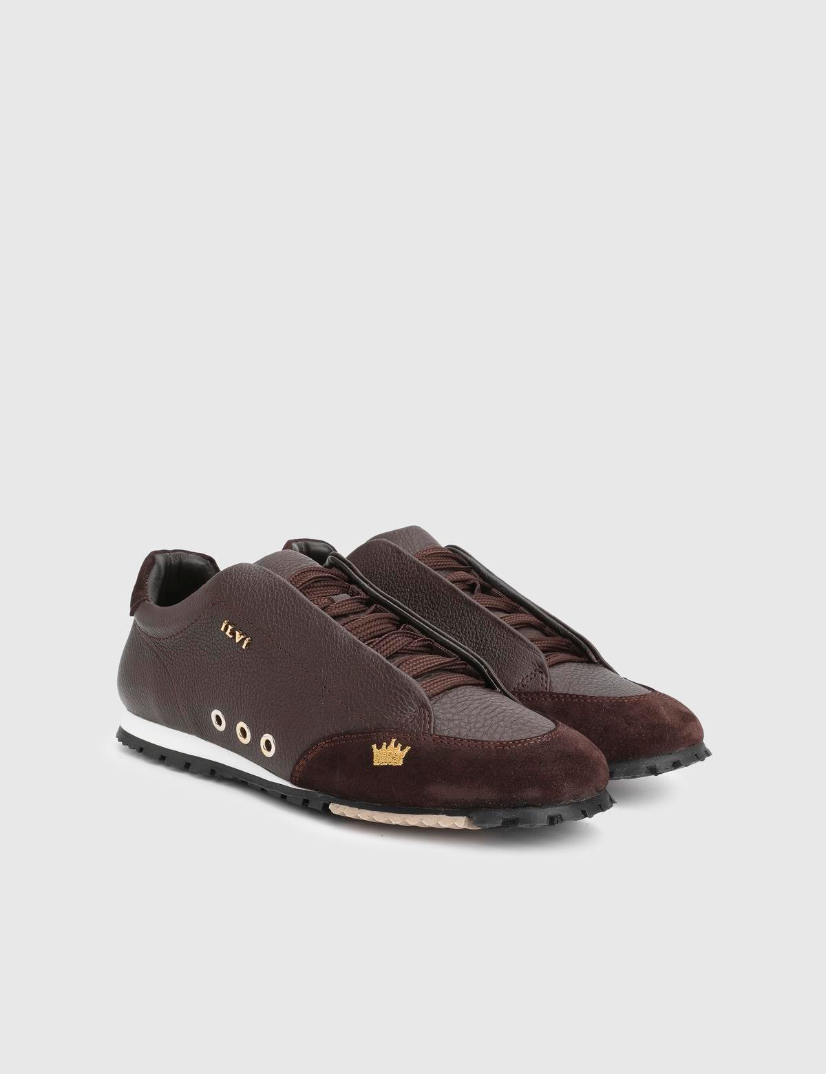 Calisto Brown Floater Leather Suede Women's Sneaker