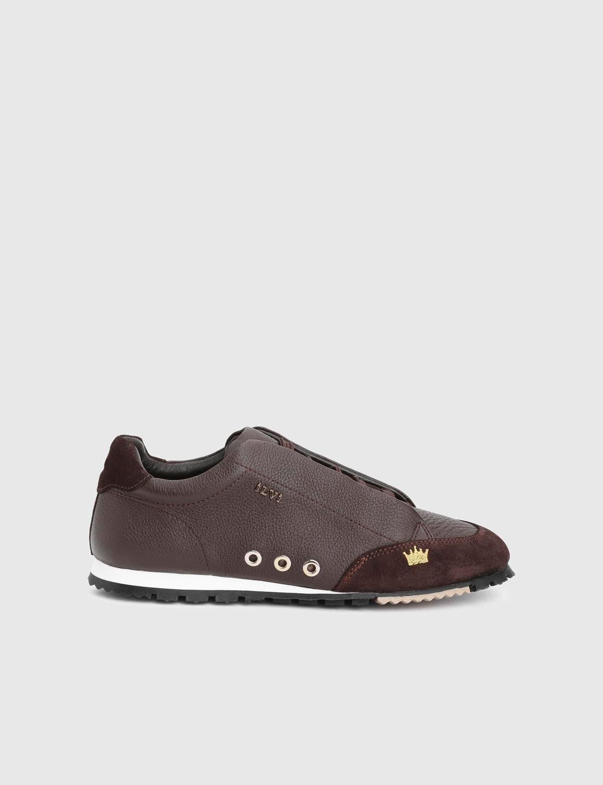 Calisto Brown Floater Leather Suede Women's Sneaker