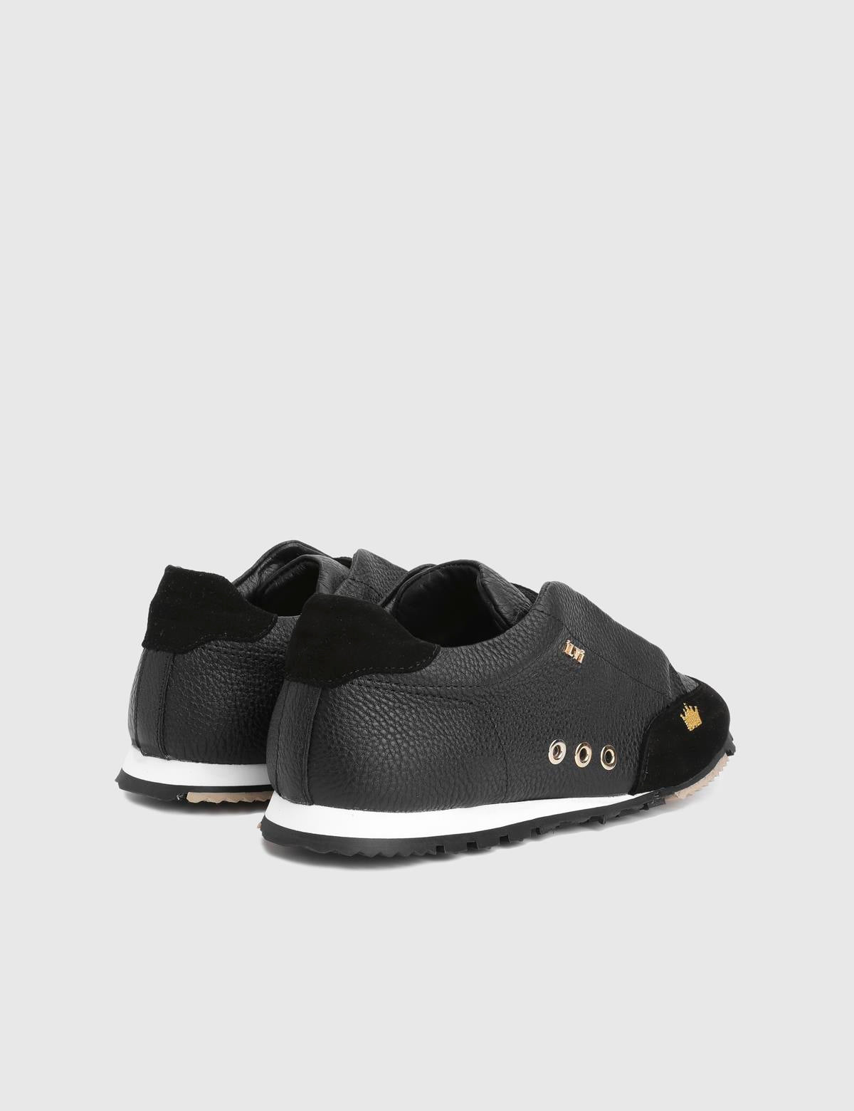 Calisto Black Floater Leather Suede Women's Sneaker