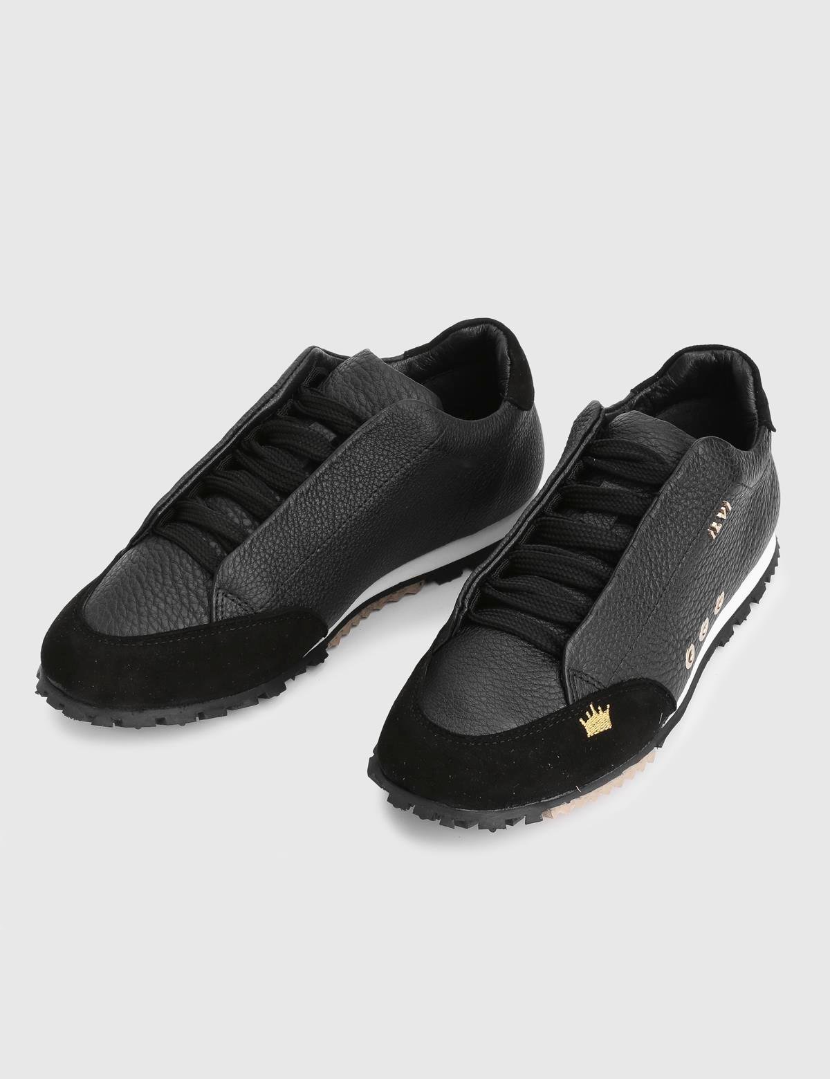 Calisto Black Floater Leather Suede Women's Sneaker