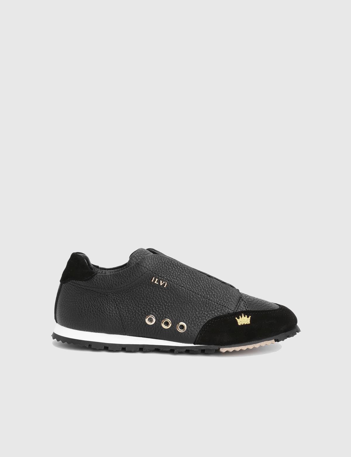 Calisto Black Floater Leather Suede Women's Sneaker
