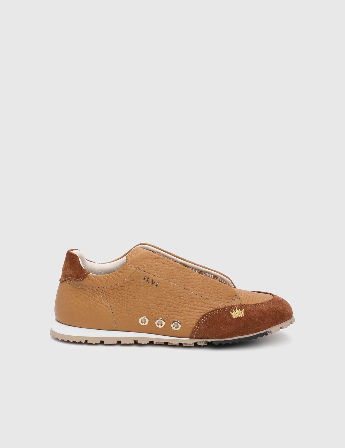 Calisto Saddle Brown Floater Leather Suede Women's Sneaker