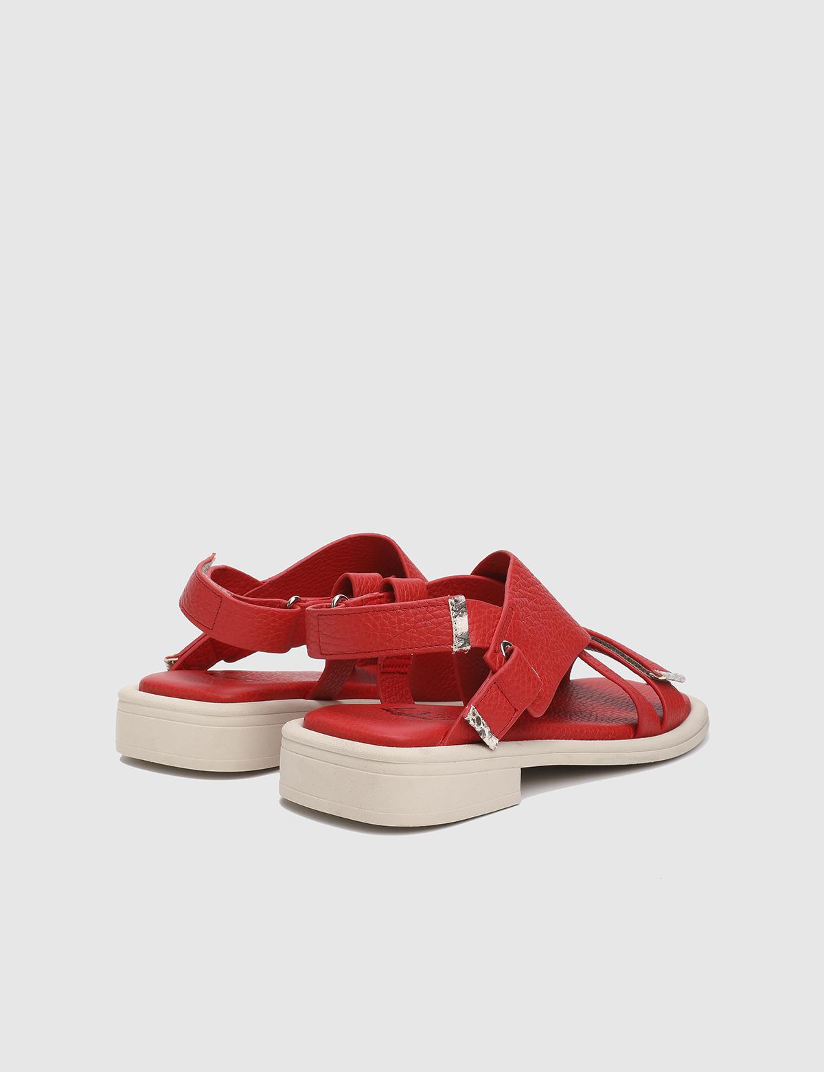 Carcee Red Floater Leather Women's Sandal