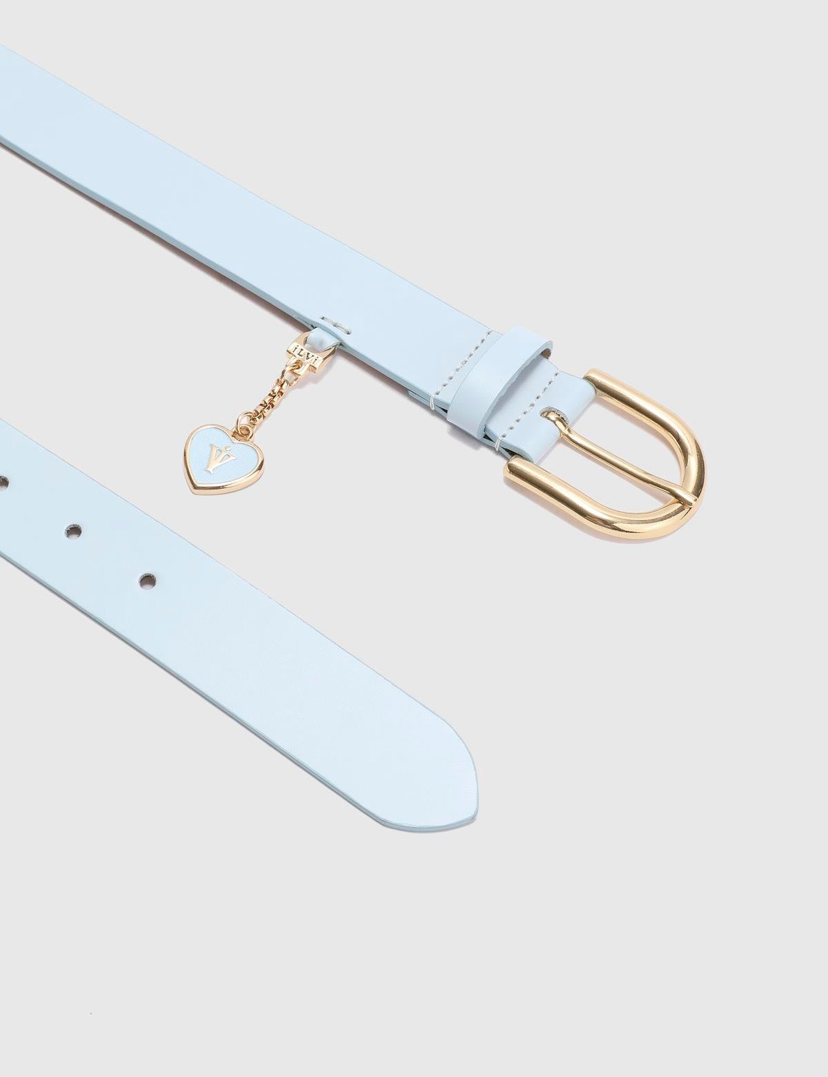 Carles Blue Crocodile Leather Women's Belt