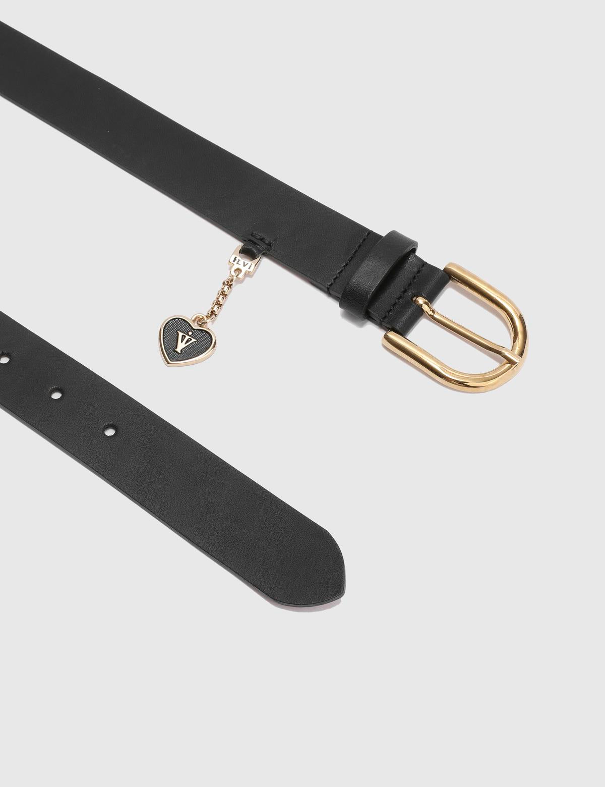 Carles Black Crocodile Leather Women's Belt