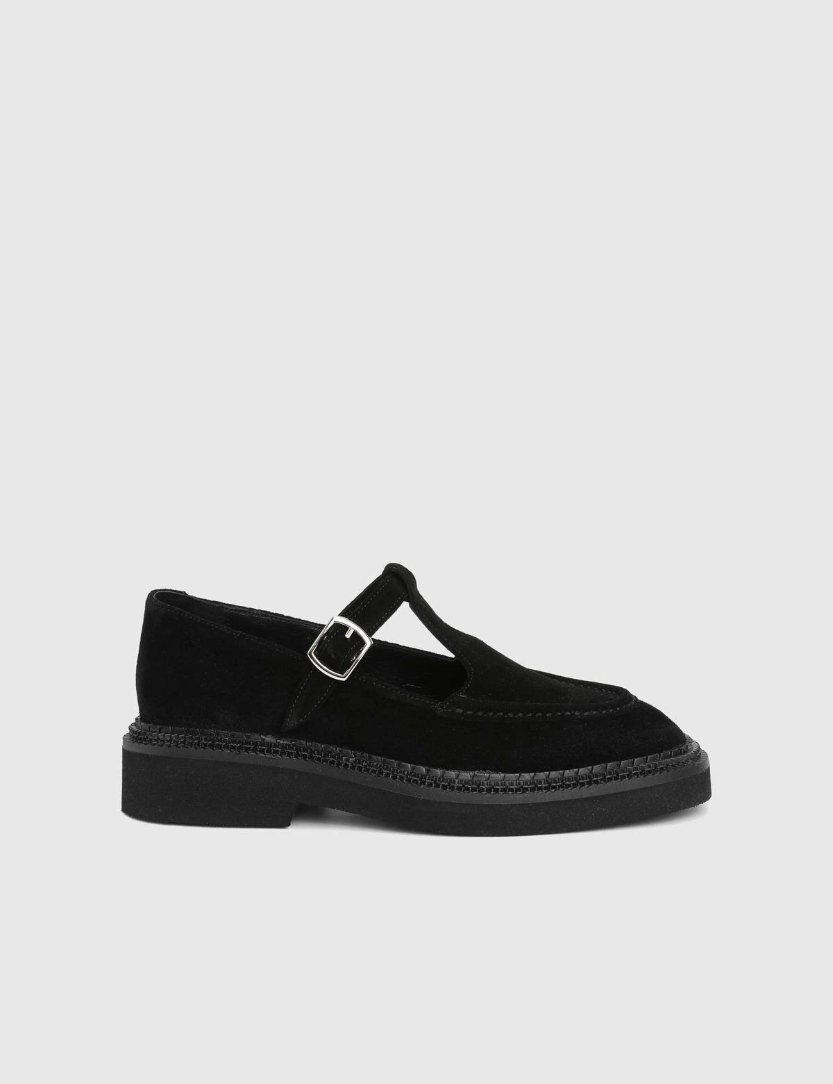 Charlie Black Suede Leather Women's Loafer