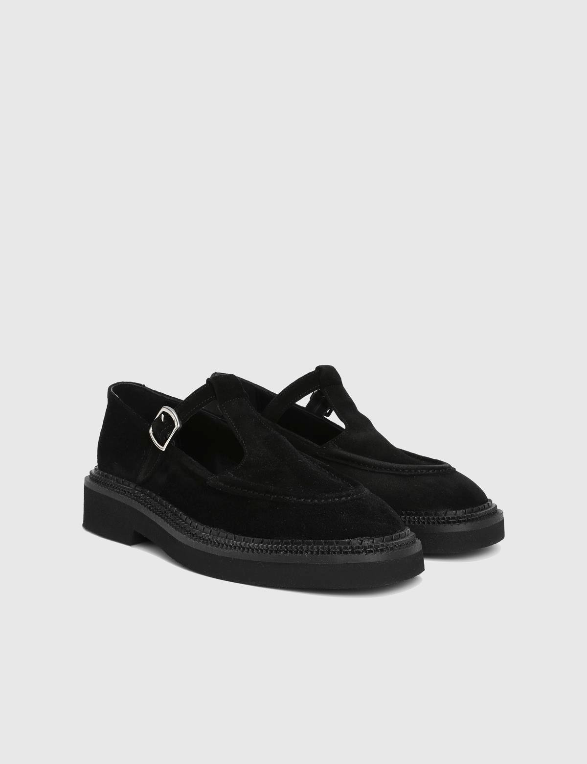 Charlie Black Suede Leather Women's Loafer