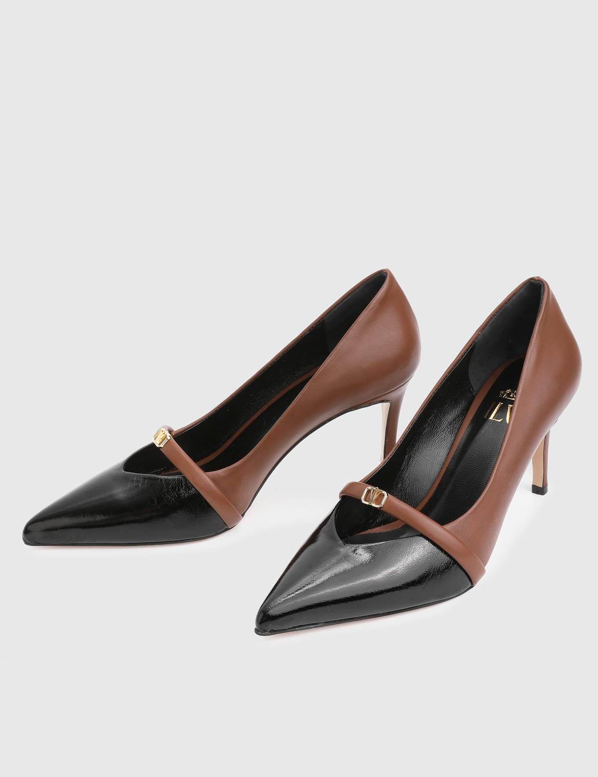 Charo Brown Leather Women's Pump