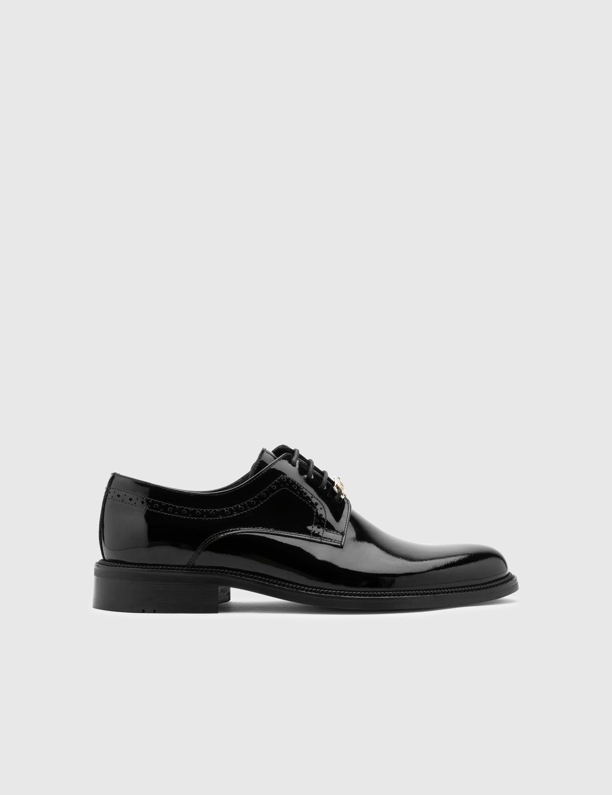 Cosimo Black Patent Leather Men's Tuxedo Shoe