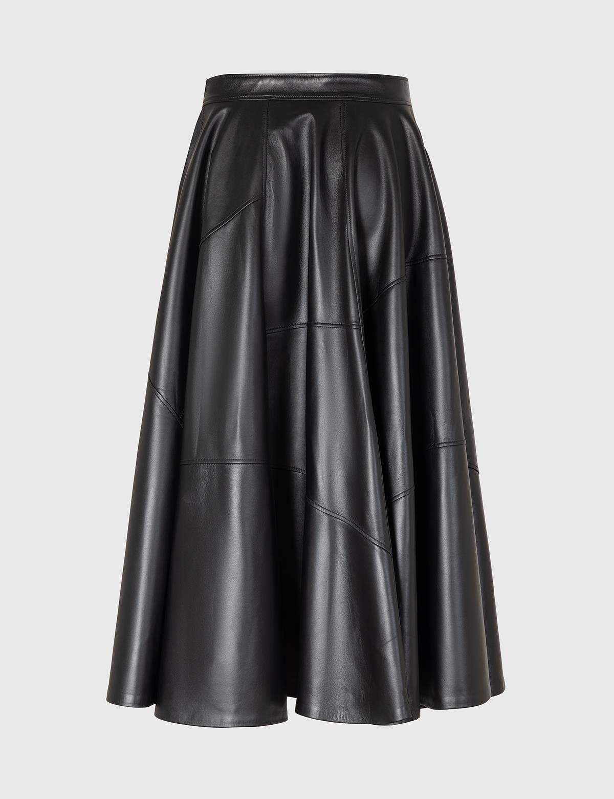 Cral Black Women's Leather Skirt