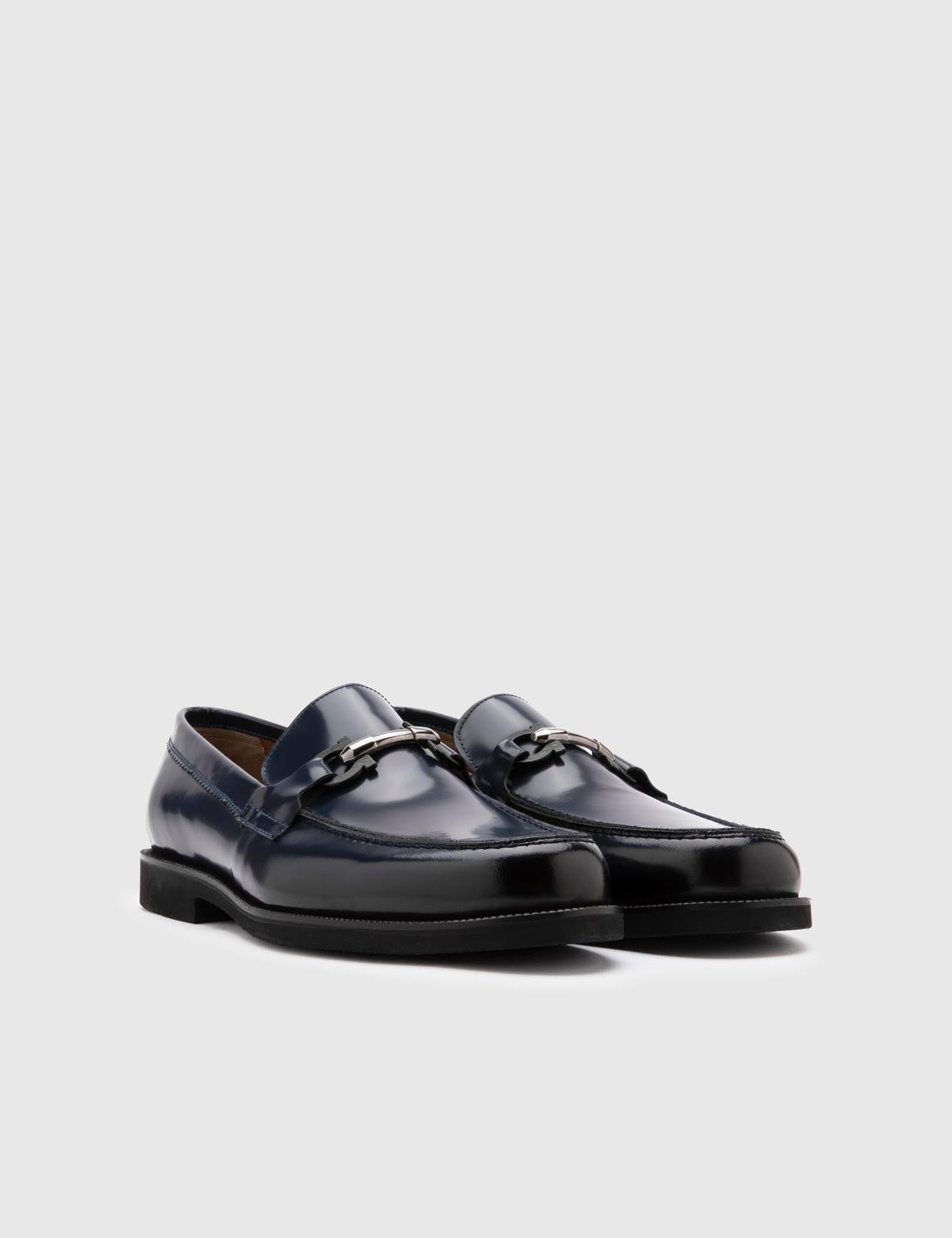 Cristiano Navy Blue Florentic Leather Men's Loafer