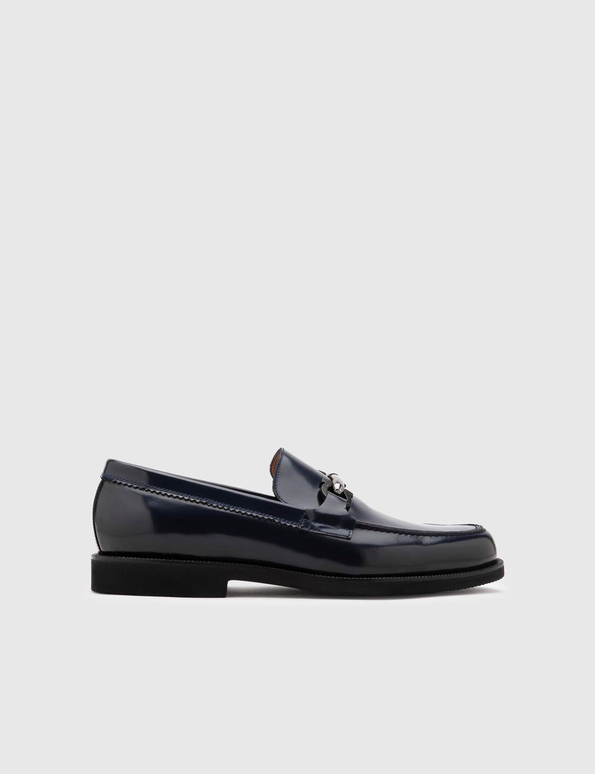Cristiano Navy Blue Florentic Leather Men's Loafer