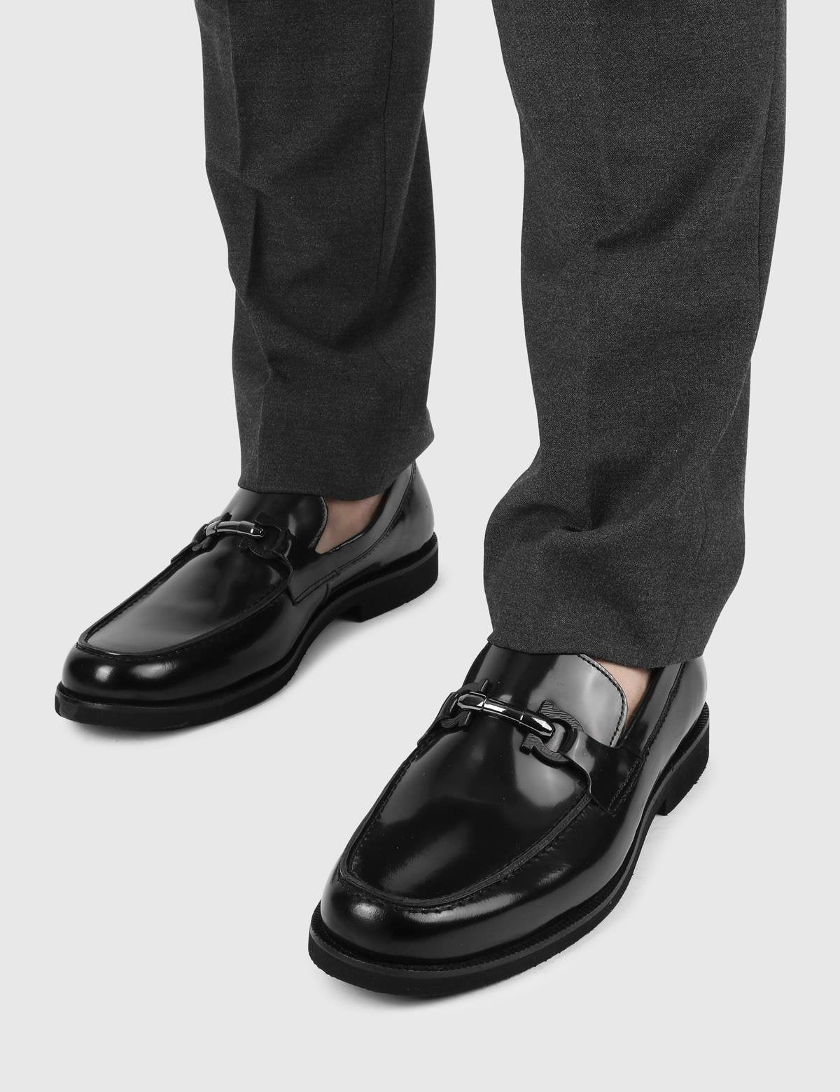 Cristiano Black Florentic Leather Men's Loafer