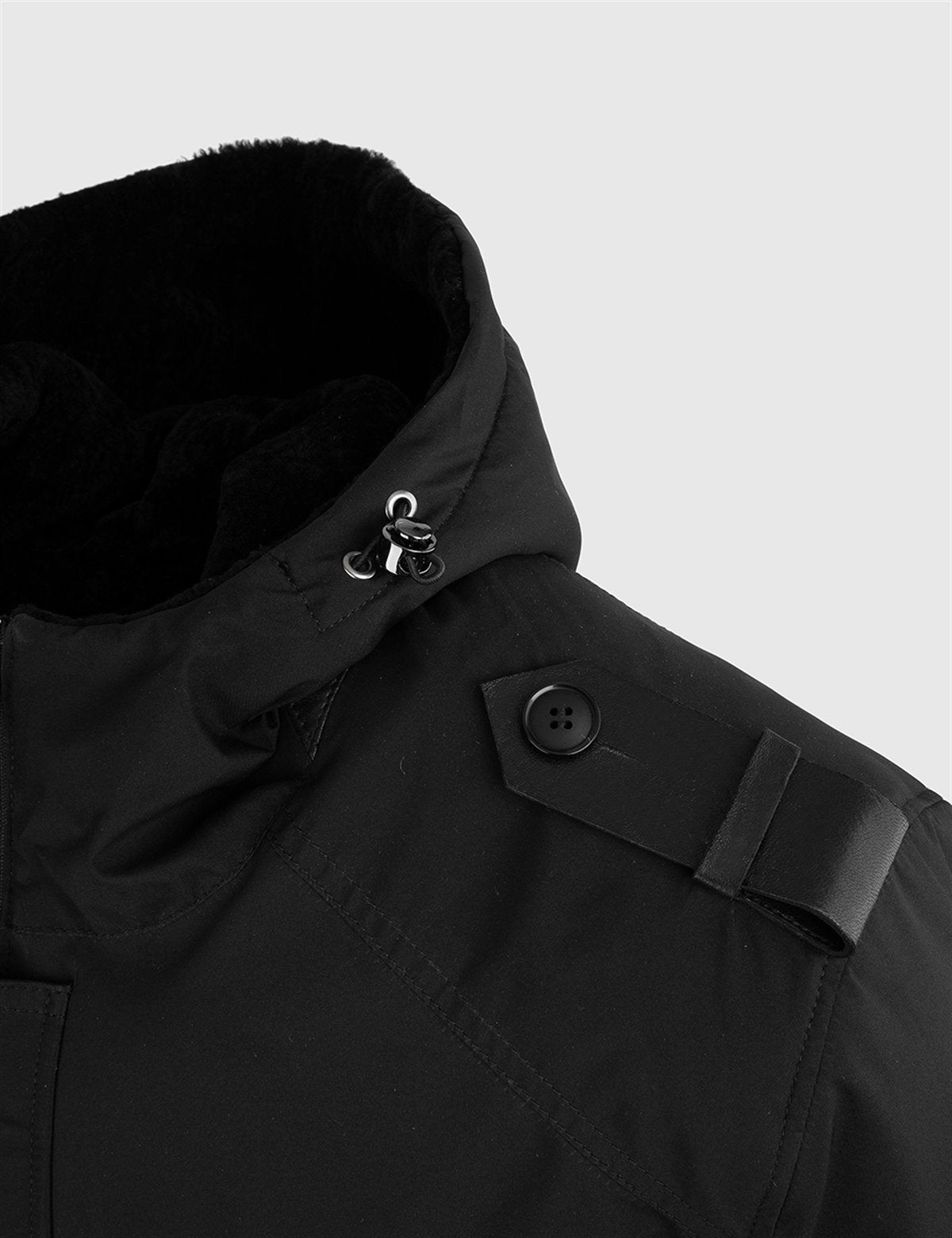 Cusco Black Men's Leather Bomber Jacket