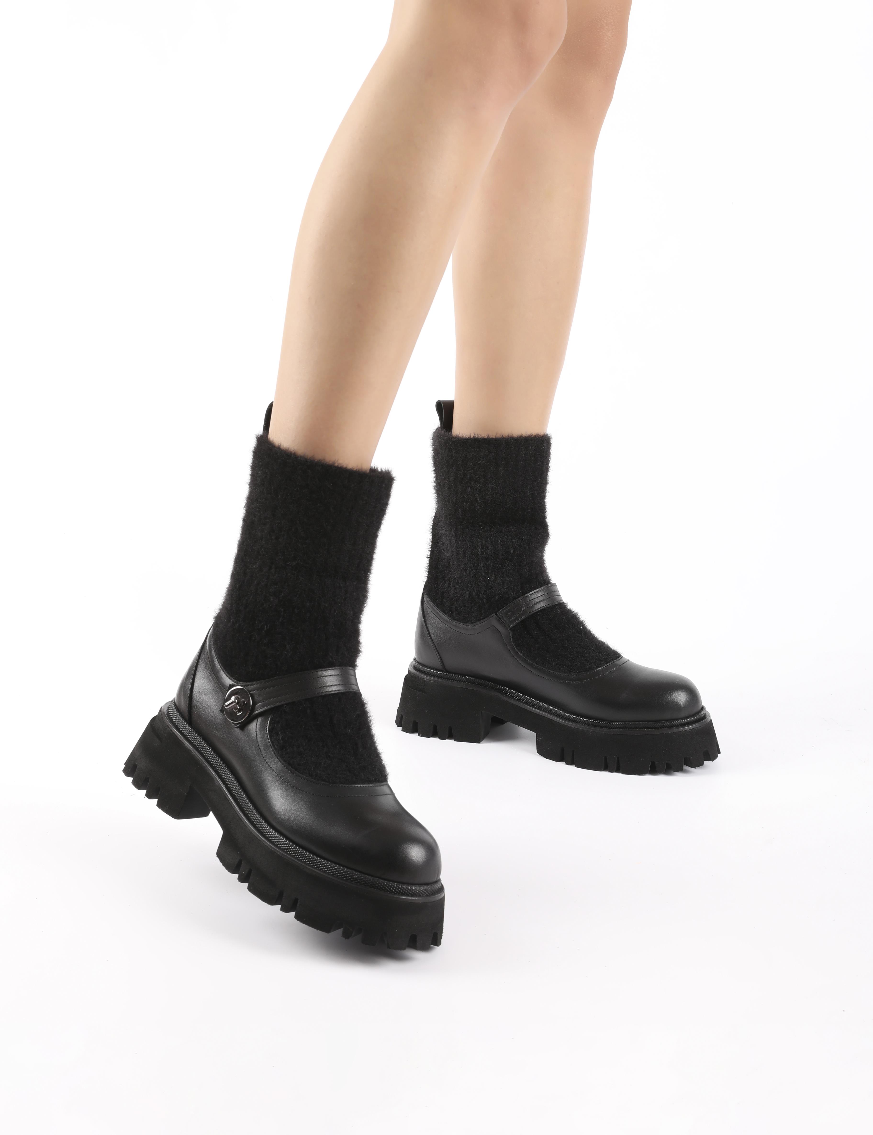 Dante Black Leather Women's Boot