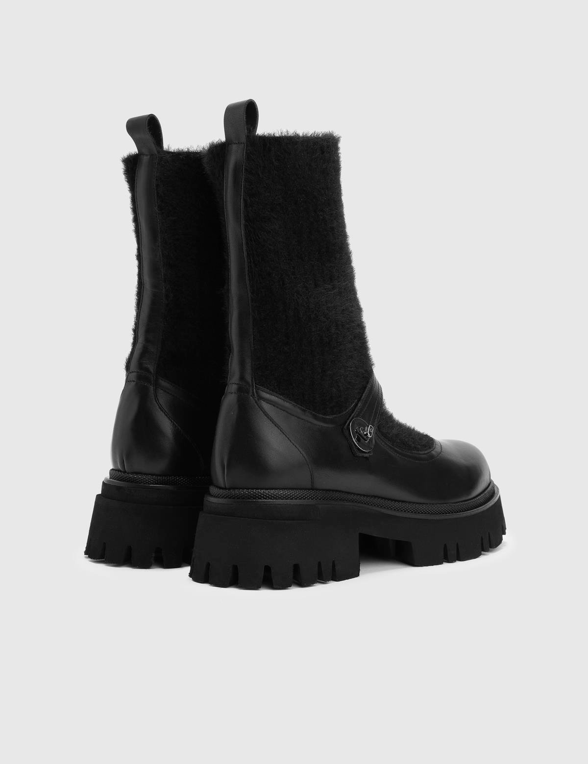 Dante Black Leather Women's Boot