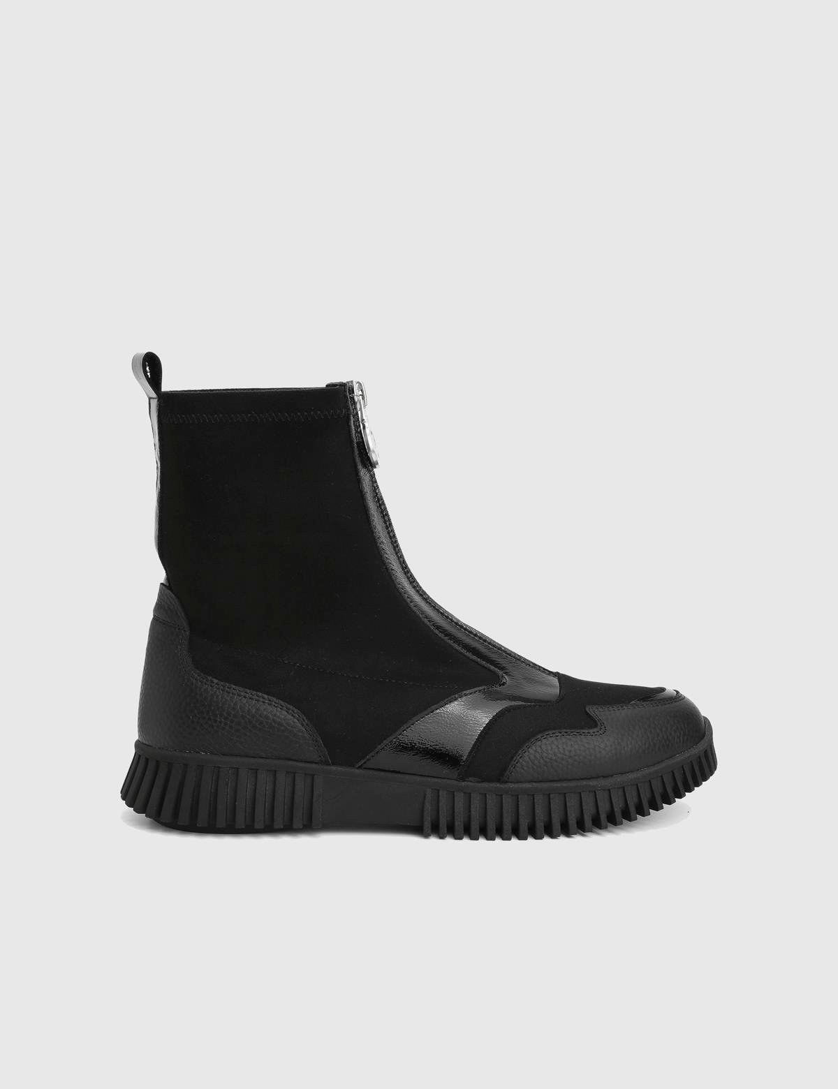 Darkey Black Patent Leather Women's Stretch Boot