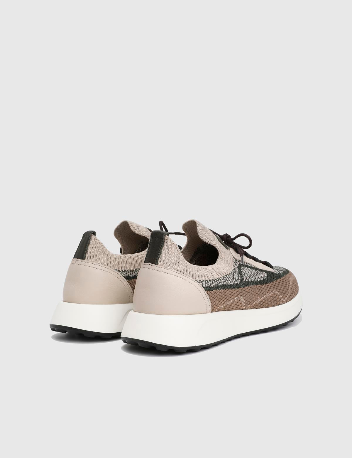 Darwin Beige Leather Tricot Men's Sneaker