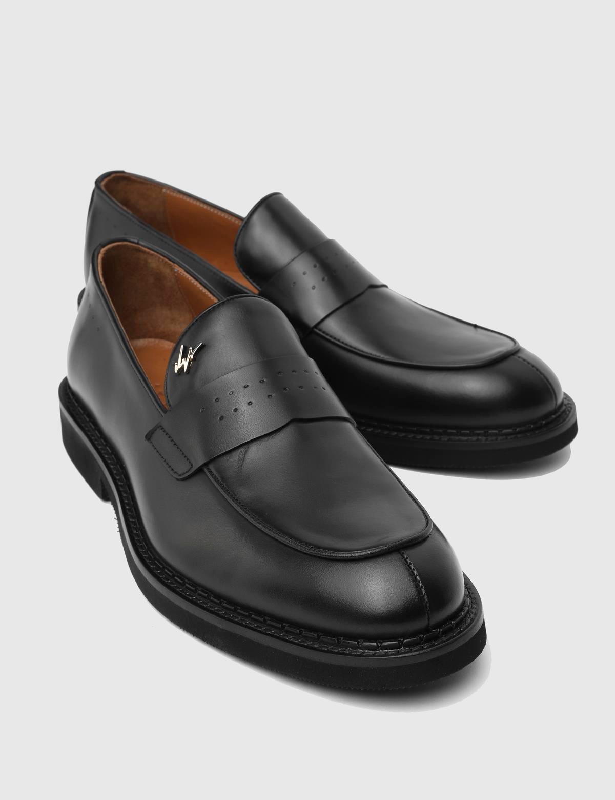 Dawlish Black Leather Men's Loafer